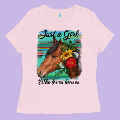 Just A Girl Who Loves Horseshoe Ladies Tee Designed By Ranaportraitstore