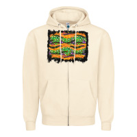 Sandshell Halloween Skull Background Zipper Hoodie - BundleAndBundleShop