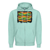 Seafoam Halloween Skull Background Zipper Hoodie - BundleAndBundleShop