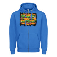 True Royal Halloween Skull Background Zipper Hoodie - BundleAndBundleShop