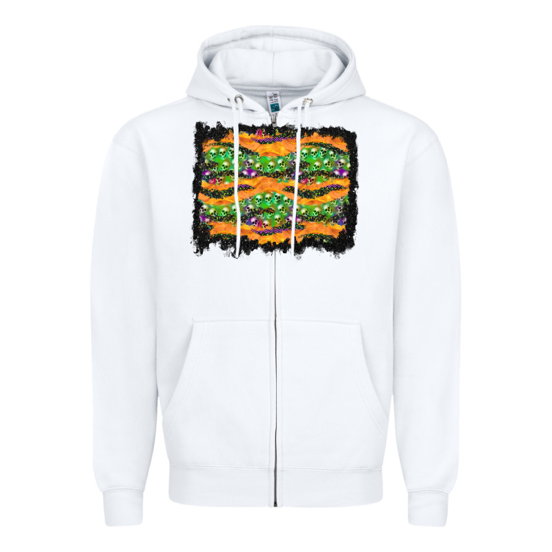 Halloween Skull Background Zipper Hoodie by BundleAndBundleShop | Teevron