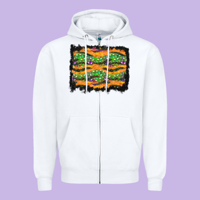Halloween Skull Background Zipper Hoodie Designed By Bundleandbundleshop