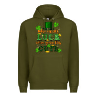 Army Green who needs luck when you're this cute Premium Hoodie - FaDigitalArtStudio