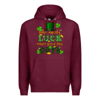 Burgundy who needs luck when you're this cute Premium Hoodie - FaDigitalArtStudio