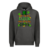 Charcoal Heather who needs luck when you're this cute Premium Hoodie - FaDigitalArtStudio