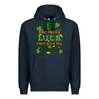 Navy who needs luck when you're this cute Premium Hoodie - FaDigitalArtStudio