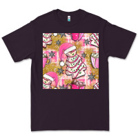 Plum christmas cake and pink mug seamless pattern bbs Premium Tee - BundleAndBundleShop