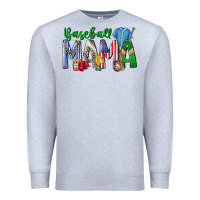 Heather Grey baseball mama Premium Sweatshirt - CowhideDigitalArt