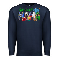 Navy baseball mama Premium Sweatshirt - CowhideDigitalArt