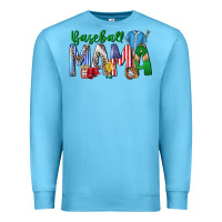Ocean Blue baseball mama Premium Sweatshirt - CowhideDigitalArt