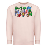 Pale Pink baseball mama Premium Sweatshirt - CowhideDigitalArt