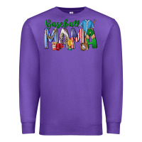 Purple baseball mama Premium Sweatshirt - CowhideDigitalArt