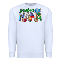 White baseball mama Premium Sweatshirt - CowhideDigitalArt