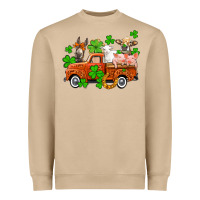 Mushroom St. Patrick's farm animals and truck Heavyweight Sweatshirt - OliviaCreatesArt