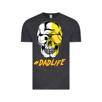 Vintage Black Dad life Sugar Skull for Soccer Softball Halloween Costume Vintage Tee - maiPhamDesign