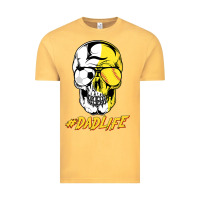 Vintage Mustard Dad life Sugar Skull for Soccer Softball Halloween Costume Vintage Tee - maiPhamDesign