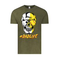 Vintage Olive Dad life Sugar Skull for Soccer Softball Halloween Costume Vintage Tee - maiPhamDesign