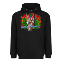 Black punk rock Merry Christmas Heavyweight Hoodie - CowhideDigitalArt