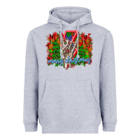 Heather Grey punk rock Merry Christmas Heavyweight Hoodie - CowhideDigitalArt