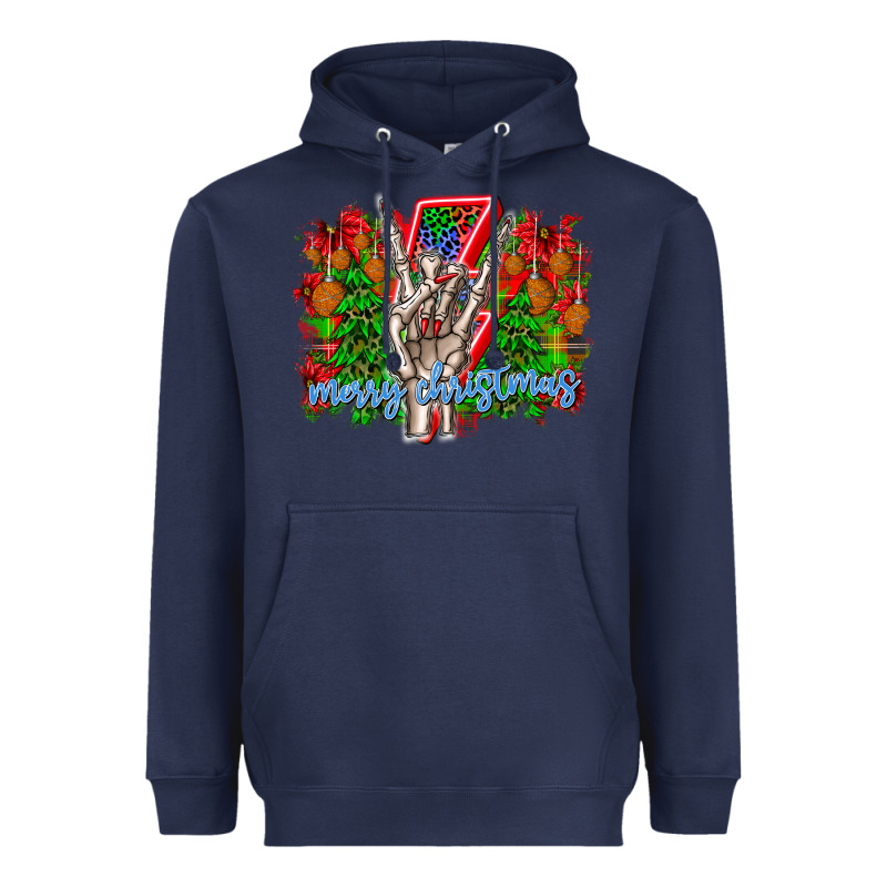 Punk Rock Merry Christmas Heavyweight Hoodie by CowhideDigitalArt | Teevron