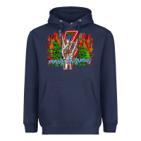 Navy punk rock Merry Christmas Heavyweight Hoodie - CowhideDigitalArt