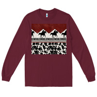 Burgundy cowgirl with cowhide Long Sleeve Tee - TumblerDesignByShophia