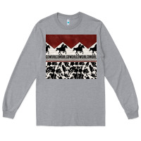 Heather Grey cowgirl with cowhide Long Sleeve Tee - TumblerDesignByShophia