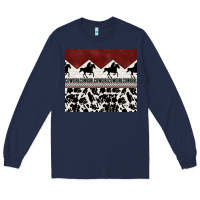 Navy cowgirl with cowhide Long Sleeve Tee - TumblerDesignByShophia