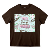 Chocolate Brown faith does not make things easy Heavy Core Tee - JahusDesignShop
