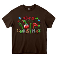 Chocolate Brown merry christmas hair dresser Heavy Core Tee - MaliasSmallBusiness