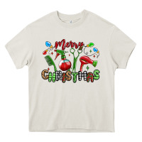 Cream merry christmas hair dresser Heavy Core Tee - MaliasSmallBusiness