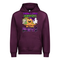 Mauve Wine theres some horrors in this house Urban Hoodie - BarkalooDesign