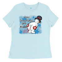 Baby Blue how snowflakes are made winter christmas Ladies Tee - MaliasSmallBusiness