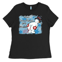 Black how snowflakes are made winter christmas Ladies Tee - MaliasSmallBusiness