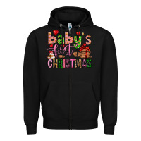 Black baby's first christmas Zipper Hoodie - FaDigitalArtStudio