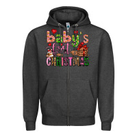 Charcoal Heather baby's first christmas Zipper Hoodie - FaDigitalArtStudio