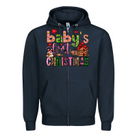 Navy baby's first christmas Zipper Hoodie - FaDigitalArtStudio