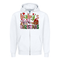 White baby's first christmas Zipper Hoodie - FaDigitalArtStudio
