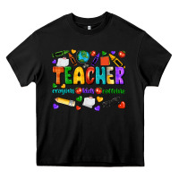 Black teacher crayons kids caffeine Heavy Core Tee - NancyCooperArtShop