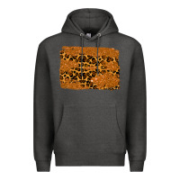 Charcoal Heather leopard glitter background Premium Hoodie - RanaPortraitStore