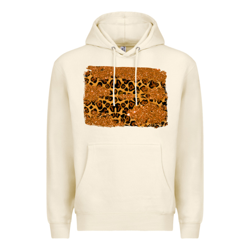 Leopard Glitter Background Premium Hoodie by RanaPortraitStore | Teevron