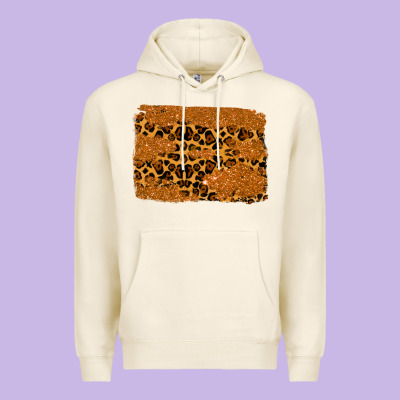Leopard Glitter Background Premium Hoodie Designed By Ranaportraitstore