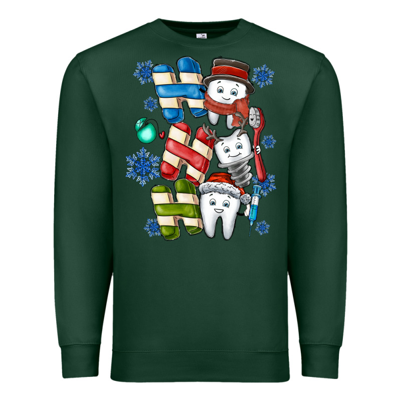 Ho Ho Ho Teeth Premium Sweatshirt by CowhideDigitalArt | Teevron
