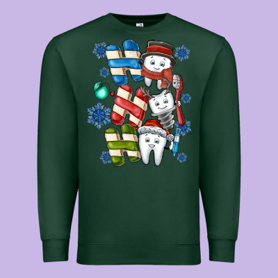 Ho Ho Ho Teeth Premium Sweatshirt Designed By Cowhidedigitalart