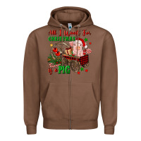 Chestnut all i want for christmas is a pig Zipper Hoodie - FaDigitalArtStudio