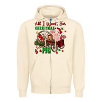 Sandshell all i want for christmas is a pig Zipper Hoodie - FaDigitalArtStudio