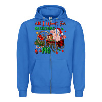True Royal all i want for christmas is a pig Zipper Hoodie - FaDigitalArtStudio