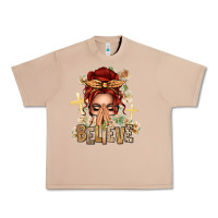 Burro Red Hair Believe Praying Caucasian Messy Bun Urban Heavy Tee - texasbilliewilder