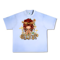Grape Ice Red Hair Believe Praying Caucasian Messy Bun Urban Heavy Tee - texasbilliewilder