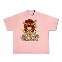 Salmon Red Hair Believe Praying Caucasian Messy Bun Urban Heavy Tee - texasbilliewilder